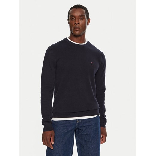 Tommy Hilfiger Sweter MW0MW36347 Granatowy Regular Fit ze sklepu MODIVO w kategorii Swetry męskie - zdjęcie 186229644