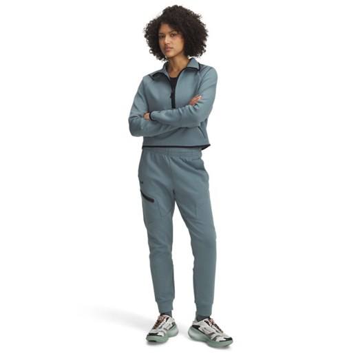 Damskie spodnie treningowe Under Armour Unstoppable Flc Jogger - niebieskie ze sklepu Sportstylestory.com w kategorii Spodnie damskie - zdjęcie 186230082