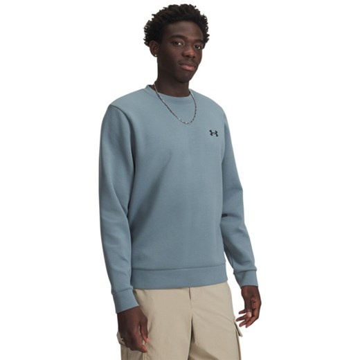 Męska bluza dresowa nierozpinana bez kaptura Under Armour UA Unstoppable Flc Crew Eu - niebieska ze sklepu Sportstylestory.com w kategorii Bluzy męskie - zdjęcie 186230114