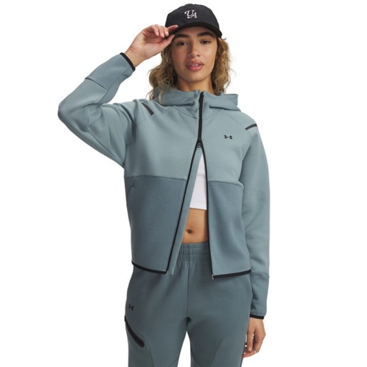 Damska bluza treningowa rozpinana z kapturem Under Armour Unstoppable Fleece FZ - niebieska ze sklepu Sportstylestory.com w kategorii Bluzy damskie - zdjęcie 186230134