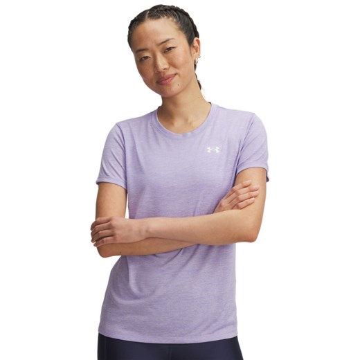 Damska koszulka treningowa Under Armour Tech SSC- Twist - fioletowa ze sklepu Sportstylestory.com w kategorii Bluzki damskie - zdjęcie 186230150
