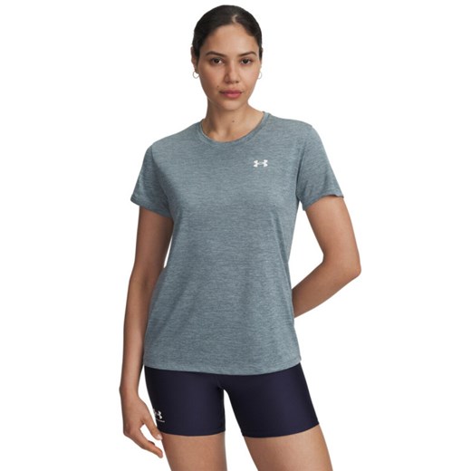 Damska koszulka treningowa Under Armour Tech SSC- Twist - niebieska ze sklepu Sportstylestory.com w kategorii Bluzki damskie - zdjęcie 186230153