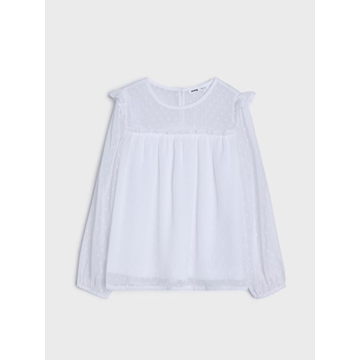 Sinsay - Elegancka bluzka z falbankami - biały Sinsay 116 (5-6 l) Sinsay