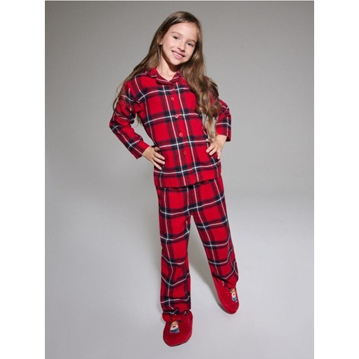 Sinsay - Piżama flanelowa w kratę - czerwony ze sklepu Sinsay w kategorii Piżamy dziecięce - zdjęcie 186231374