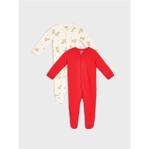 Sinsay - Bawełniany pajacyk 2 pack - kremowy - id: 155FT-01X - marki Sinsay - 186231384 Sinsay - Bawełniany pajacyk 2 pack - kremowy ze sklepu Sinsay w kategorii Piżamy dziecięce - zdjęcie 186231384