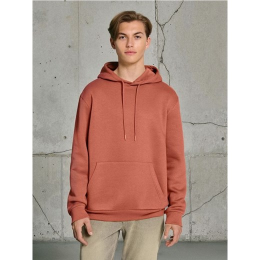 Sinsay - Bluza hoodie basic - koralowy ze sklepu Sinsay w kategorii Bluzy męskie - zdjęcie 186231403