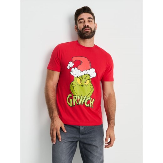 Sinsay - Koszulka z krótkim rękawem Grinch - czerwony ze sklepu Sinsay w kategorii T-shirty męskie - zdjęcie 186231521