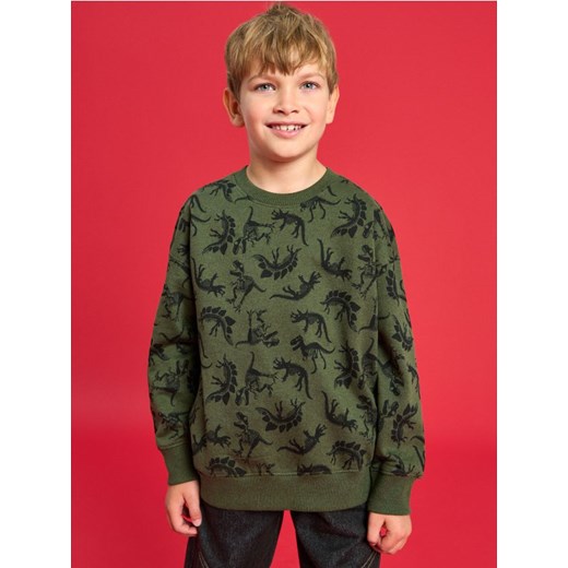 Sinsay - Bluza ze wzorkiem - khaki - id: 233AY-87X - marki Sinsay - 186232690 Sinsay - Bluza ze wzorkiem - khaki ze sklepu Sinsay w kategorii Bluzy chłopięce - zdjęcie 186232690