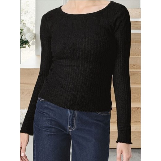 Sinsay - Bluzka z długimi rękawami - czarny ze sklepu Sinsay w kategorii Bluzki damskie - zdjęcie 186232704