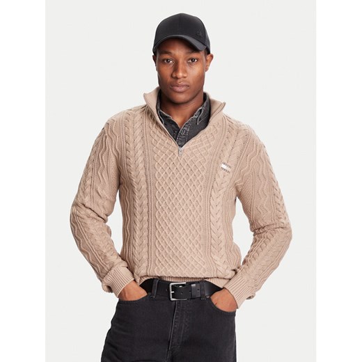 Tommy Jeans Sweter DM0DM22103 Brązowy Regular Fit ze sklepu MODIVO w kategorii Swetry męskie - zdjęcie 186233230