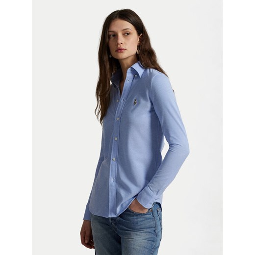 Polo Ralph Lauren Koszula 211664427001 Błękitny Slim Fit ze sklepu MODIVO w kategorii Koszule damskie - zdjęcie 186233272