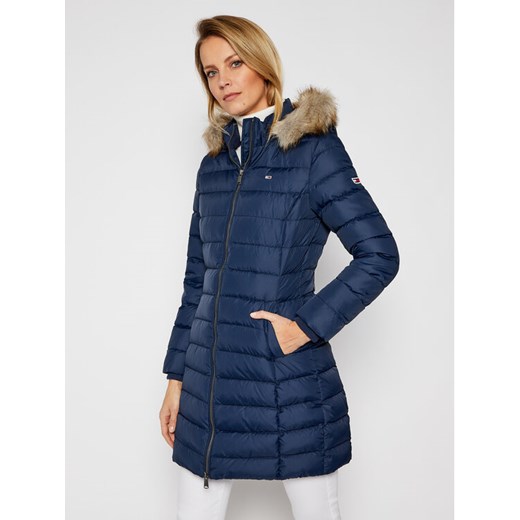 Tommy Jeans Płaszcz zimowy Essential DW0DW09060 Granatowy Slim Fit Tommy Jeans XS MODIVO