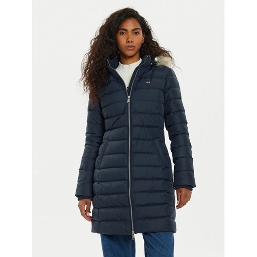 Tommy Jeans Płaszcz zimowy Essential DW0DW18864 Granatowy Slim Fit ze sklepu MODIVO w kategorii Kurtki damskie - zdjęcie 186233554