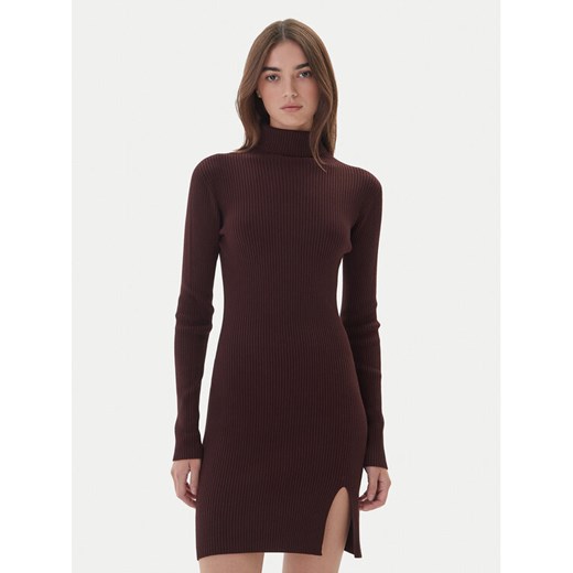 Kontatto Sukienka dzianinowa 3M0827C Brązowy Slim Fit ze sklepu MODIVO w kategorii Sukienki - zdjęcie 186233863