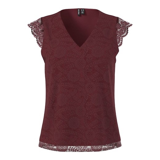 Pieces Top &quot;Pcolline&quot; w kolorze bordowym ze sklepu Limango Polska w kategorii Bluzki damskie - zdjęcie 186237874