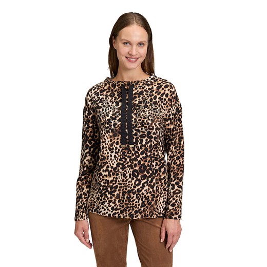 Betty Barclay Bluza w kolorze karmelowo-czarnym 42 okazyjna cena Limango Polska