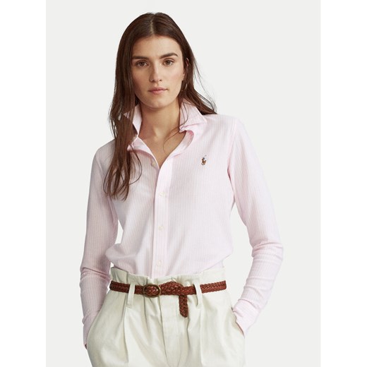 Polo Ralph Lauren Koszula Oxford 211664416 Różowy Slim Fit ze sklepu MODIVO w kategorii Koszule damskie - zdjęcie 186241701