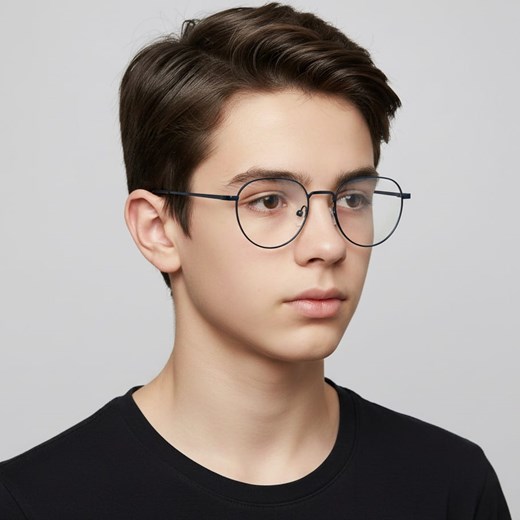 Okulary zerówki lenonki oprawki korekcyjne medium M294F granatowe ze sklepu Stylion w kategorii Oprawki do okularów męskich - zdjęcie 186242160