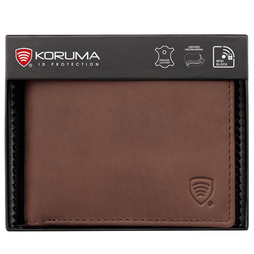 Antykradzieżowy portfel młodzieżowy z ochroną RFID (brąz) ze sklepu Koruma ID Protection w kategorii Portfele męskie - zdjęcie 186242181