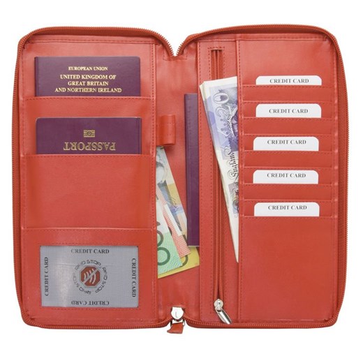 Organizer podróżny na karty bezstykowe oraz paszport biometryczny (Czerwony) - id: 24 - marki Koruma - 186242362 Organizer podróżny na karty bezstykowe oraz paszport biometryczny (Czerwony) ze sklepu Koruma ID Protection w kategorii Portfele męskie - zdjęcie 186242362