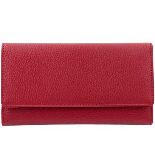 Skórzany portfel damski  na karty z ochroną RFID i miejscem na smartfon (Czerwony) ze sklepu Koruma ID Protection w kategorii Portfele damskie - zdjęcie 186242453