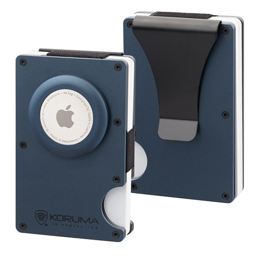 Aluminiowe etui na karty z miejscem na AirTag od Apple (niebieski) ze sklepu Koruma ID Protection w kategorii Etui - zdjęcie 186242723
