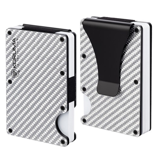 Aluminiowe etui antykradzieżowe na karty zbliżeniowe (srebrny, karbon) ze sklepu Koruma ID Protection w kategorii Etui - zdjęcie 186242914