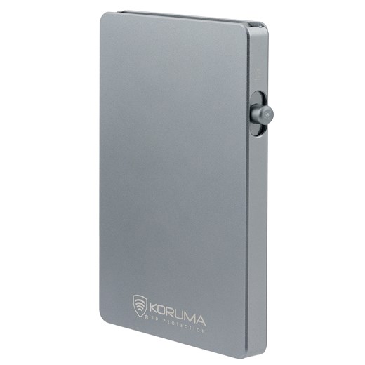 Aluminiowy portfel z wysuwanymi kartami i ochroną kart zbliżeniowych (ciemny szary) ze sklepu Koruma ID Protection w kategorii Portfele męskie - zdjęcie 186243002