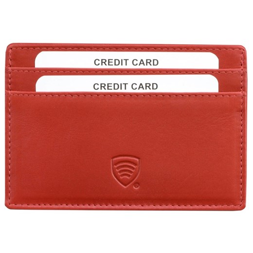 Skórzane etui ochronne na karty kredytowe oraz zbliżeniowe z okienkiem (Czerwony) ze sklepu Koruma ID Protection w kategorii Etui - zdjęcie 186243044