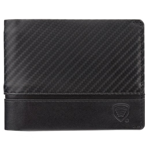 Cienki portfel męski skórzany typu SLIM (czarny, carbon) ze sklepu Koruma ID Protection w kategorii Portfele męskie - zdjęcie 186243391