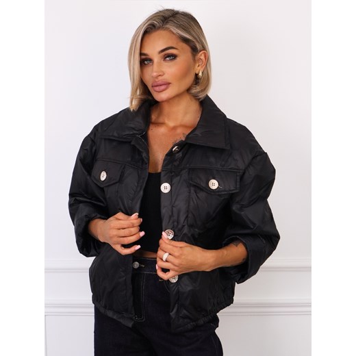 KURTKA PIKOWANA ZAPINANA NA ZŁOTE GUZIKI- CZARNA - id: 20317 - marki Olika - 186243562 KURTKA PIKOWANA ZAPINANA NA ZŁOTE GUZIKI- CZARNA ze sklepu olika.com.pl w kategorii Kurtki damskie - zdjęcie 186243562