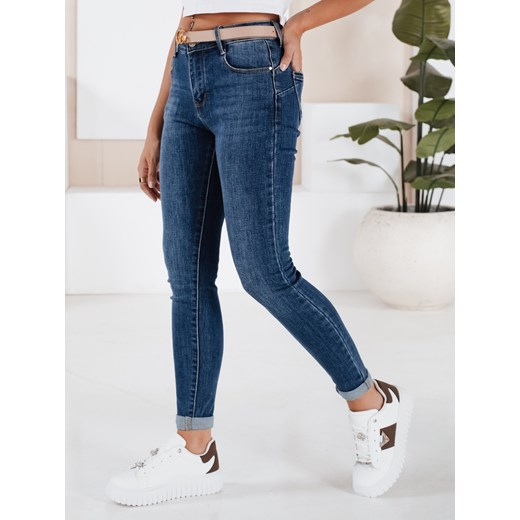 Spodnie damskie jeansowe DIVETTI ciemnoniebieskie Dstreet UY2252 ze sklepu DSTREET.PL w kategorii Spodnie damskie - zdjęcie 186244944