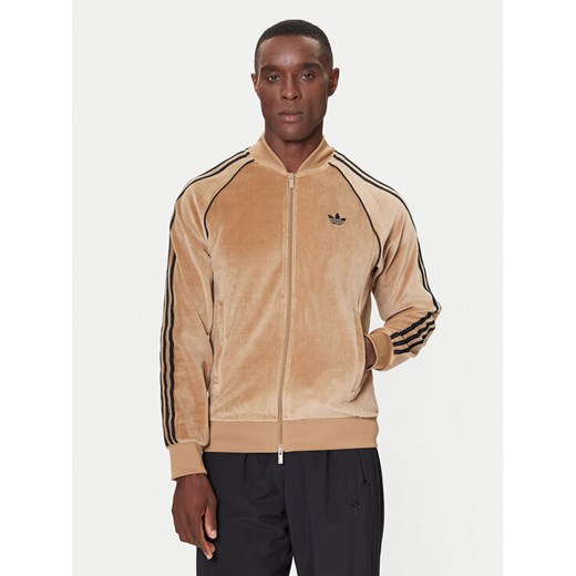adidas Bluza SST adicolor Velour JX1561 Beżowy Loose Fit ze sklepu MODIVO w kategorii Bluzy męskie - zdjęcie 186245454