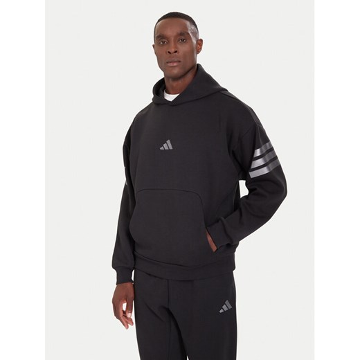 adidas Bluza Future Icons 3-Stripes JX1956 Czarny Regular Fit ze sklepu MODIVO w kategorii Bluzy męskie - zdjęcie 186245571