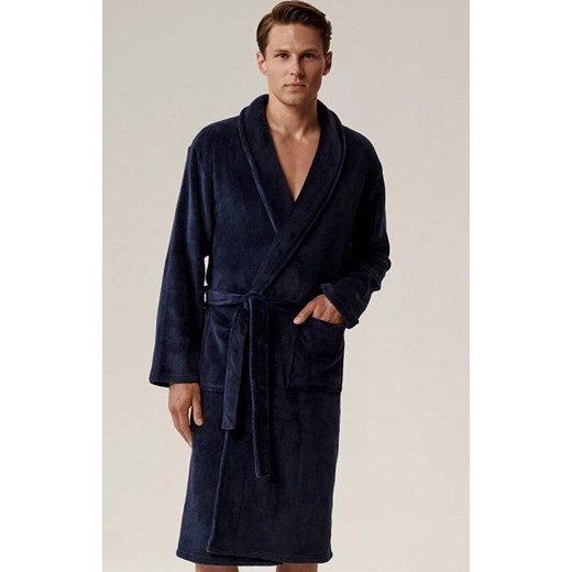 Atlantic szlafrok męski SZM-002-GRANATOWY, Kolor granatowy, Rozmiar M/L, ATLANTIC ze sklepu Primodo w kategorii Szlafroki damskie - zdjęcie 186246201