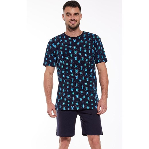 Piżama męska 323/158 Beetles, Kolor granatowy-wzór, Rozmiar M, Cornette Cornette XL wyprzedaż Primodo