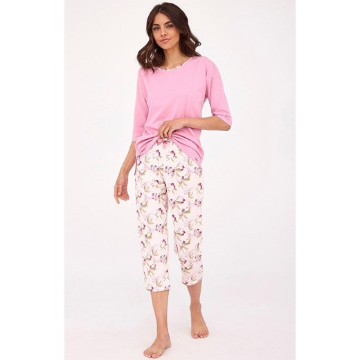 Bawełniana piżama damska 792/416 Ivette, Kolor różowy-wzór, Rozmiar M, Cornette Cornette L Primodo