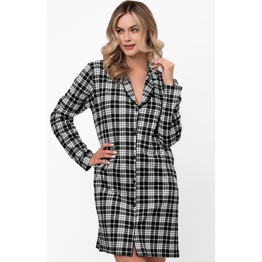 Damska koszula nocna rozpinana Klara, Kolor czarno-biały, Rozmiar M, Italian Fashion ze sklepu Primodo w kategorii Koszule nocne - zdjęcie 186246503