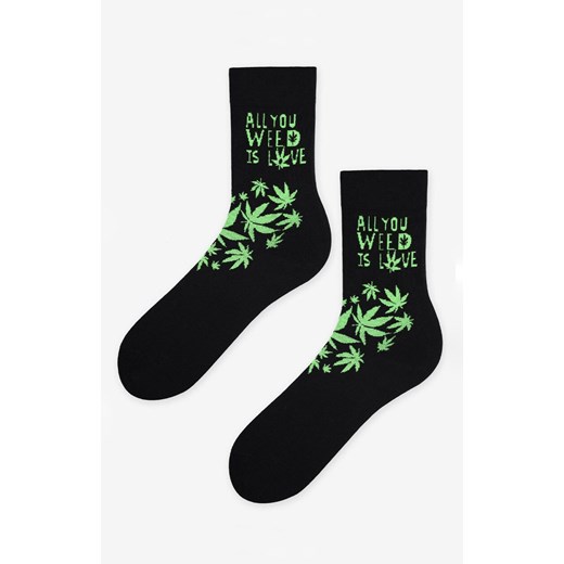 Marilyn czarne skarpetki męskie Weed Love, Kolor czarny, Rozmiar 41-45, Marilyn ze sklepu Primodo w kategorii Skarpetki damskie - zdjęcie 186246582