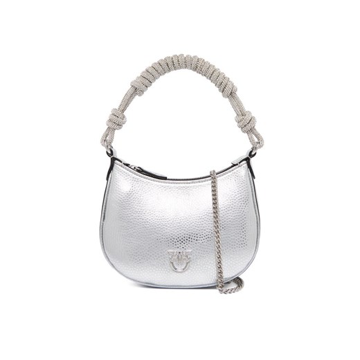 Torebka PINKO Half Moon Baby C + Manico Al 25-26 PLTT 105913 A2WD Srebrny ze sklepu eobuwie.pl w kategorii Kopertówki - zdjęcie 186247363