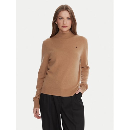 Tommy Hilfiger Sweter WW0WW47468 Beżowy Regular Fit ze sklepu MODIVO w kategorii Swetry damskie - zdjęcie 186247843