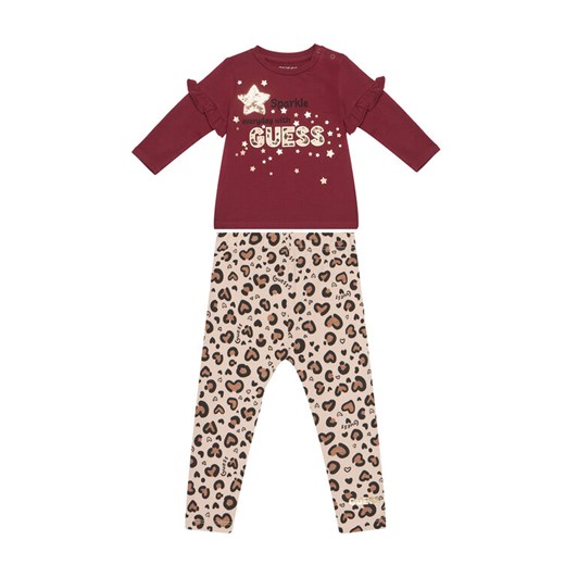 Guess Komplet bluzka i legginsy A5BG02 J1314 Czerwony Regular Fit - id: 0000305452344 - marki Guess - 186247861 Guess Komplet bluzka i legginsy A5BG02 J1314 Czerwony Regular Fit ze sklepu MODIVO w kategorii Komplety niemowlęce - zdjęcie 186247861
