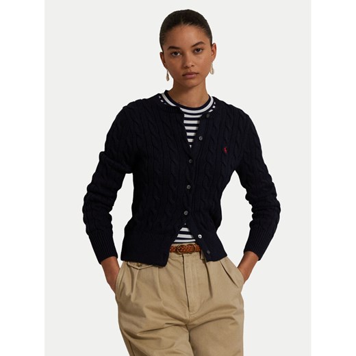 Polo Ralph Lauren Kardigan 211891643002 Granatowy Regular Fit ze sklepu MODIVO w kategorii Swetry damskie - zdjęcie 186247923