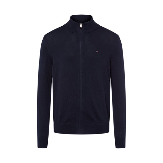 Tommy Hilfiger Męski kardigan z zawartością kaszmiru Mężczyźni Bawełna granatowy jednolity ze sklepu vangraaf w kategorii Swetry męskie - zdjęcie 186249171