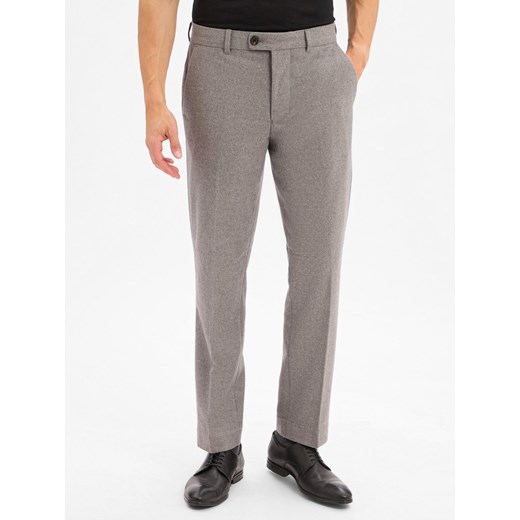 Selected Męskie spodnie wełniane Mężczyźni Sztuczne włókno szary marmurkowy ze sklepu vangraaf w kategorii Spodnie męskie - zdjęcie 186249213