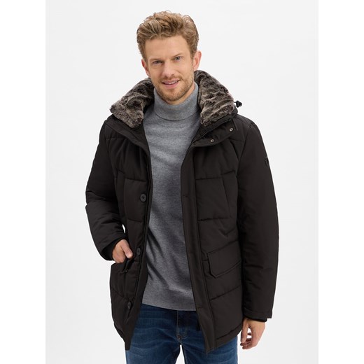 Strellson Męska kurtka zimowa - Piazza Mężczyźni Sztuczne włókno czarny Strellson 52 vangraaf