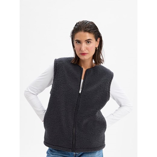 Samsøe Samsøe Kamizelka damska Kobiety Sztuczne włókno granatowy jednolity ze sklepu vangraaf w kategorii Kamizelki damskie - zdjęcie 186249223