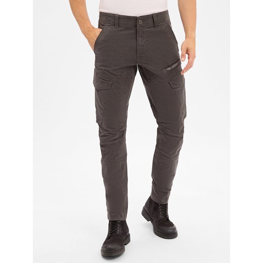 PME Legend Męskie spodnie cargo - Nordrop Mężczyźni Bawełna antracytowy jednolity ze sklepu vangraaf w kategorii Spodnie męskie - zdjęcie 186249270