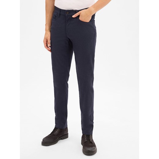 BRAX Spodnie - Cadiz Mężczyźni Bawełna granatowy wzorzysty ze sklepu vangraaf w kategorii Spodnie męskie - zdjęcie 186249291