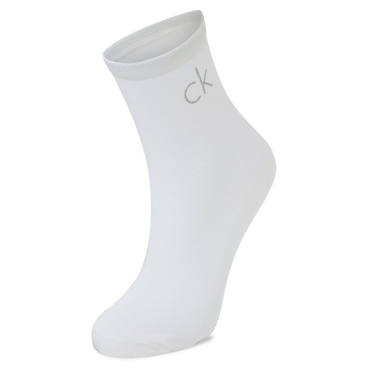 Calvin Klein Skarpety w 2-paku Kobiety Modal biały jednolity ze sklepu vangraaf w kategorii Skarpetki damskie - zdjęcie 186249310